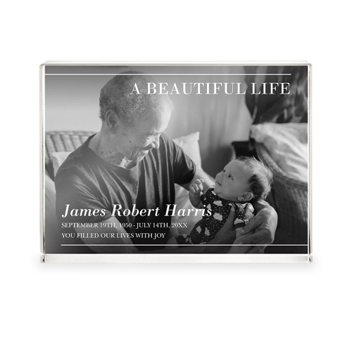 Beautiful Life Acrylic Block, 5x7, White, white