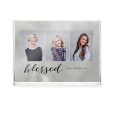blessed scripted trio acrylic block
