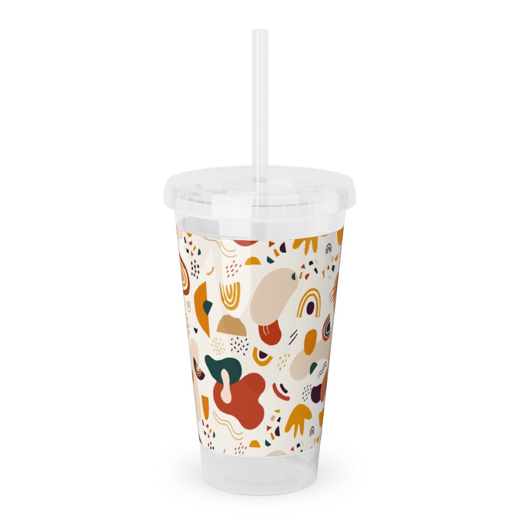 Abstract Seamless Pattern - Multi Acrylic Tumbler with Straw, 16oz, Multicolor