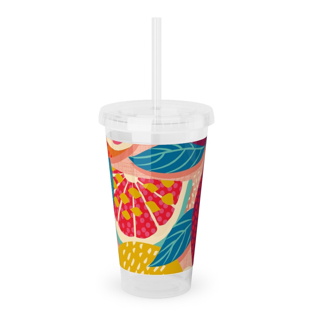 Squeeze the Day Bold Acrylic Tumbler with Straw Shutterfly