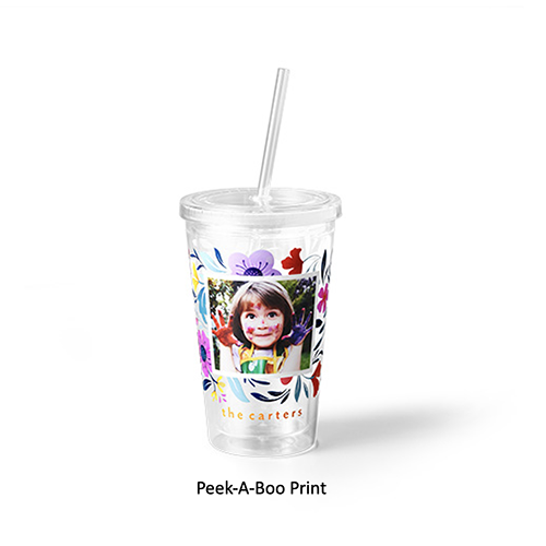 Photo Gallery Acrylic Tumbler with Straw by Shutterfly Shutterfly