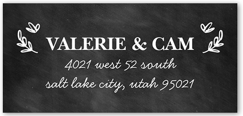 Love And Laughter Forever Address Label, Black, Matte, Black