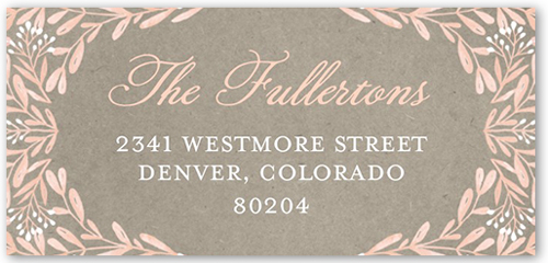 Rustic Frame Girl Address Label, Pink, Matte, Magnolia