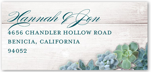 Splendid Succulents Address Label, Beige, Matte