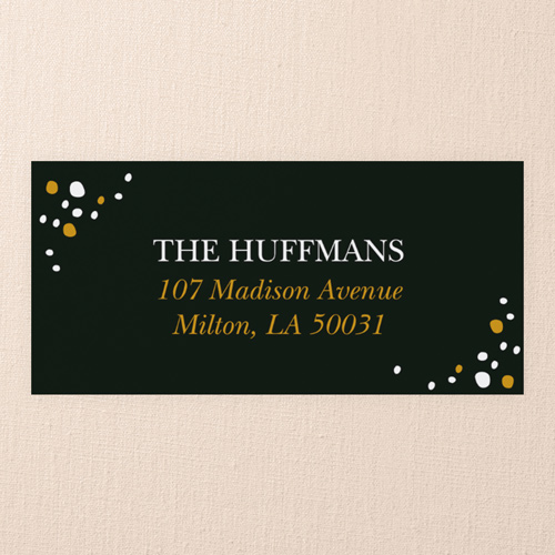 Sparkling Romance Address Label, Black, Matte, Black
