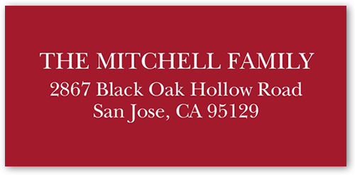 Faith And Love Banner Address Label, Red, Matte