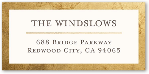 Scrolled Script Address Label, White, Matte, White