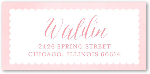 Little Christening Address Label, Pink, Matte, Blush