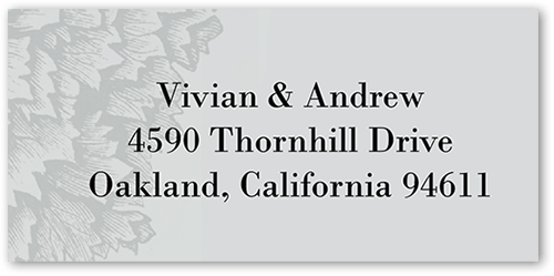 Grandeur Affair Address Label, Grey, Address Label, Matte, Fog