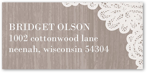 Lacy Border Address Label, Beige, Matte