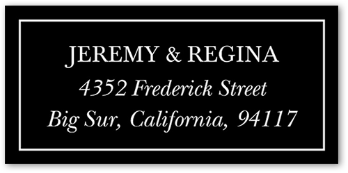 Vellum Framed Address Label, White, Address Label, Matte, White
