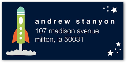 Big Dreaming  Address Label, Blue, Address Label, Matte, Navy