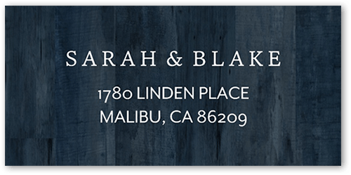 Simple Woodgrain Address Label, Blue, Address Label, Matte