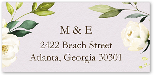 Blooming Beauty Address Label, Purple, Address Label, Matte