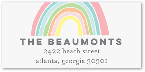 Adorable Rainbow Address Label, Gray, Address Label, Matte, Gray