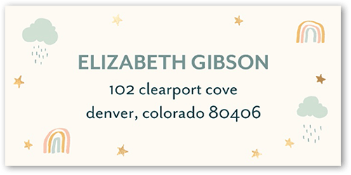 Happy Doodles Boy Address Label, Beige, Address Label, Matte, Antique White