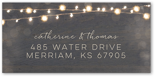 Twinkling Curtain Address Label, Gray, Address Label, Matte