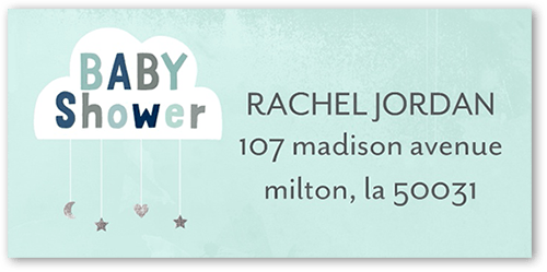 Gentle Cloud Address Label, Blue, Address Label, Matte, Lightest Turquoise