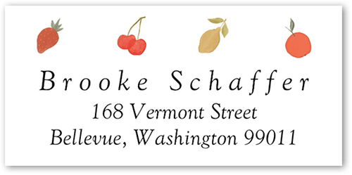 Fruity Frame Address Label, White, Address Label, Matte, White