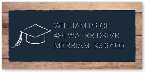 Classy Commencement Address Label, Blue, Address Label, Matte