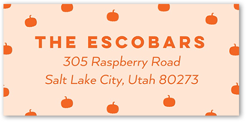 Lil Pumpkins Address Label, Orange, Address Label, Matte, Peach
