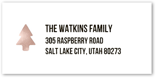 Simple Shiny Tree Address Label, Pink, Address Label, Matte