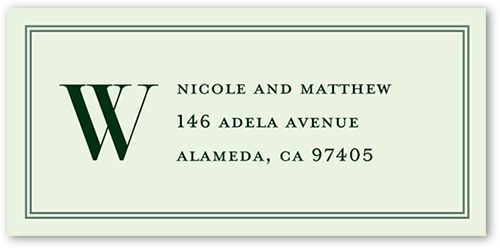 Refined Request Address Label, Green, Address Label, Matte, Sage