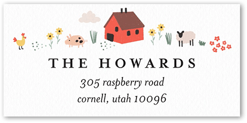 Farm Cutouts Address Label, White, Address Label, Matte, White