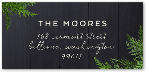 Handwritten Wreath Address Label, Black, Address Label, Matte, Black