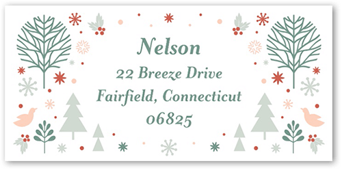 Retro Forest Address Label, White, Address Label, Matte