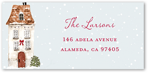 Winter Village Arch Address Label, Grey, Address Label, Matte