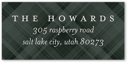 Festive Plaid Collage Address Label, Green, Address Label, Matte, Forest