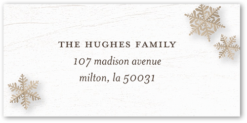 Snowflake Accents Address Label, White, Address Label, Matte