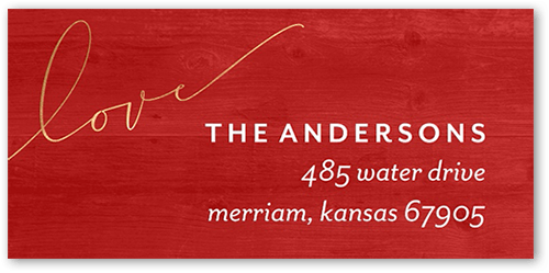 Elegant Accents Address Label, Red, Address Label, Matte