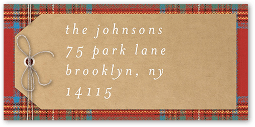 Festive Gift Tag Address Label, Red, Address Label, Matte