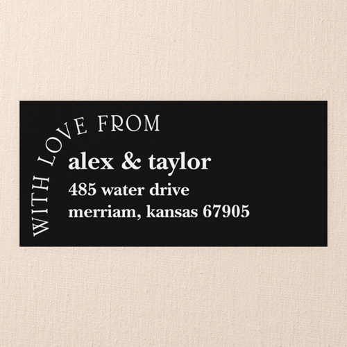Arched Sentiment Wedding Address Label, Black, Address Label, Matte, Black