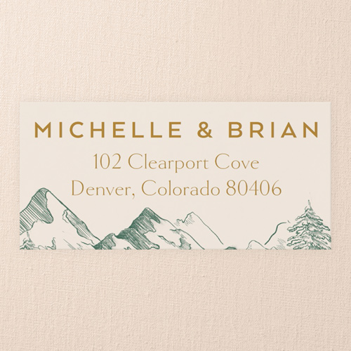 Alpine Affection Wedding Address Label, Green, Address Label, Matte