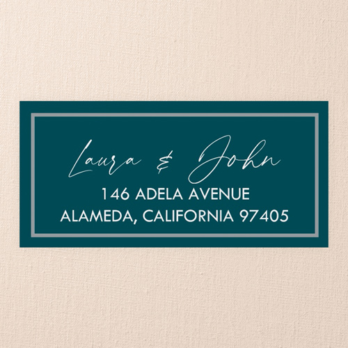 Geometric Impression Wedding Address Label, Blue, Address Label, Matte