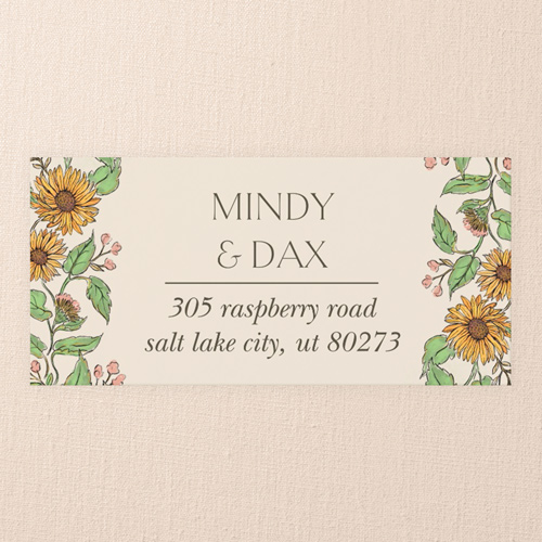 Sunflower Scenery Wedding Address Label, Beige, Address Label, Write Your Own Greeting, Matte, Apricot Mousse