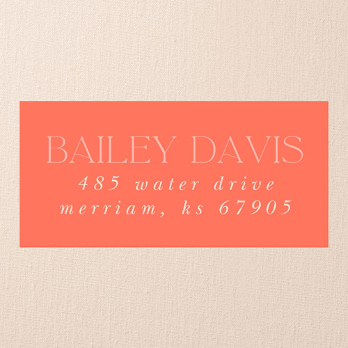 Classy Headline Address Label, Orange, Address Label, Matte, Orange