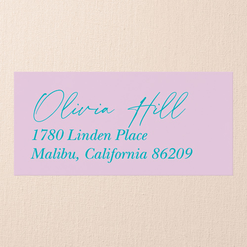 Timeless Type Address Label, Purple, Address Label, Write Your Own Greeting, Matte, Purple