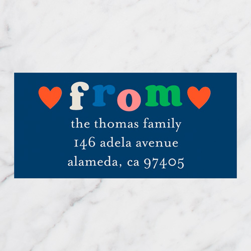 Bonjour Address Label, Blue, Address Label, Matte, Blue