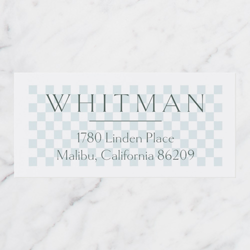 Checkerboard Decoration Address Label, Grey, Address Label, Matte