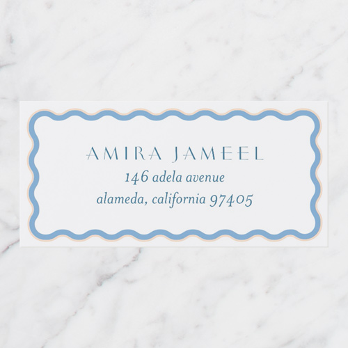 Whimsical Wave Address Label, Blue, Address Label, Matte, Periwinkle