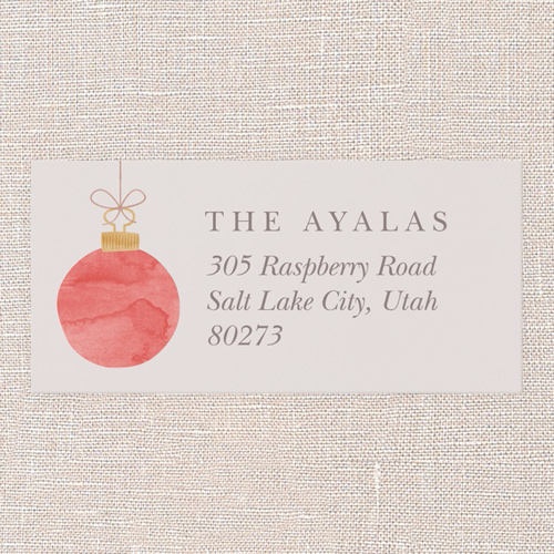 Warmhearted Watercolor Address Label, Red, Address Label, Matte