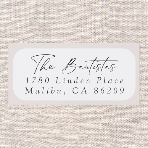 Refined Greeting Address Label, Beige, Address Label, Matte