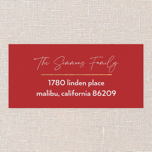 Captivating Cursive Address Label, Red, Address Label, Matte