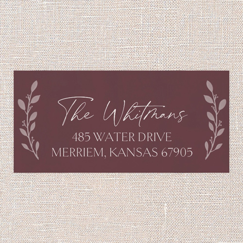 Scalloped Branches Address Label, Purple, Address Label, Matte, Raisin