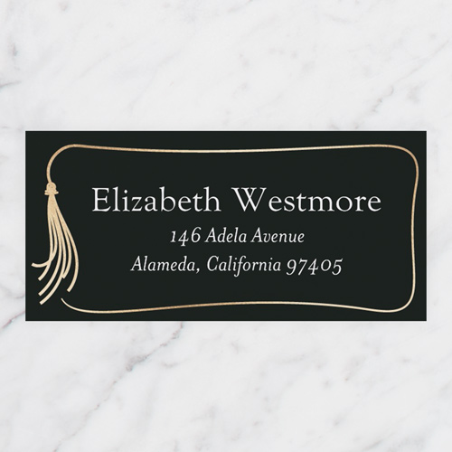 Classic Grace Address Label, Yellow, Address Label, Matte, Golden