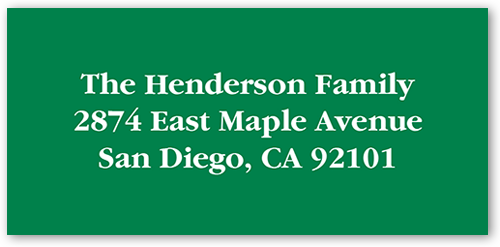 Gallery Greetings Address Label, Green, Matte, Emerald